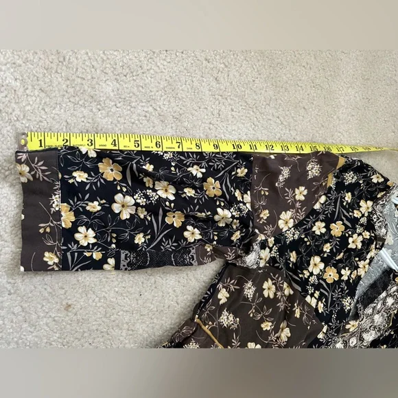 APRICOT Floral Patchwork Trench Coat - Black, Brown, Cream - Picture 3 of 8